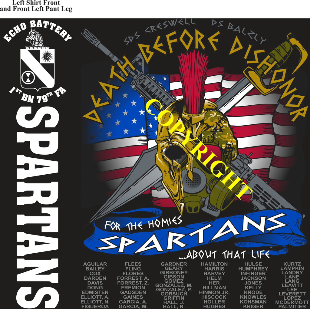 Platoon Items (direct-to-garment print) ECHO 1st 79th SPARTANS 3rd PLATOON AUG 2024