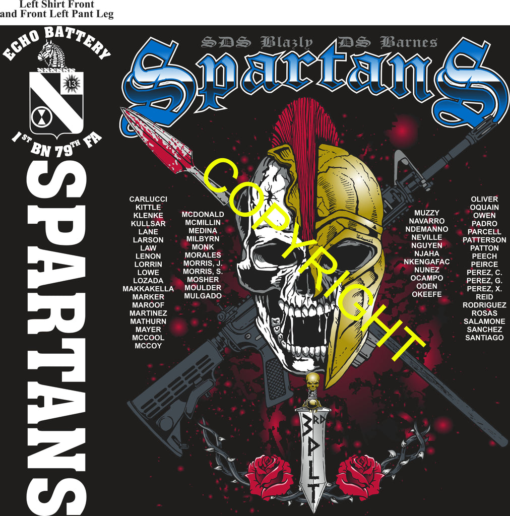 Platoon Items (direct-to-garment print) ECHO 1st 79th SPARTANS 3rd PLATOON AUG 2025 GRADUATED 8-29-2025