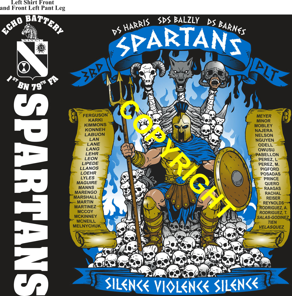 Platoon Items (direct-to-garment print) ECHO 1st 79th SPARTANS 3rd PLATOON MAR 2026 PRE-SALE GRADUATING 3-20-2026
