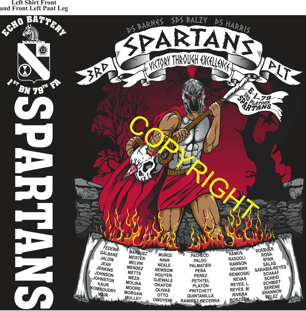 Platoon Items (direct-to-garment print) ECHO 1st 79th SPARTANS 3rd PLATOON NOV 2025 PRE-ORDER GRADUATING 11-21-2025