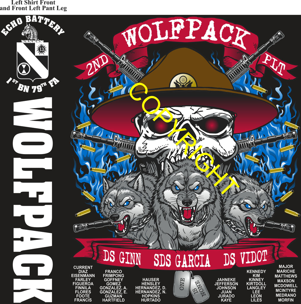 Platoon Items (direct-to-garment print) ECHO 1st 79th WOLFPACK 2nd PLATOON JUN 2026 PRE-SALE GRADUATING 6-26-2026