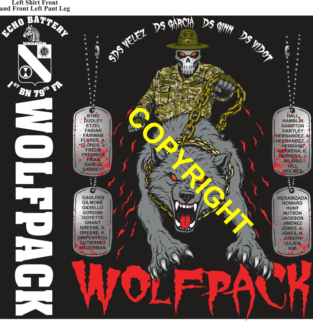 Platoon Items (direct-to-garment print) ECHO 1st 79th WOLFPACK 2nd PLATOON MAR 2026 GRADUATED 3-20-2026