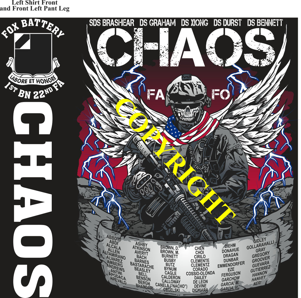 Platoon Items (direct-to-garment print) FOX 1st 22nd CHAOS 1st PLATOON DEC 2024