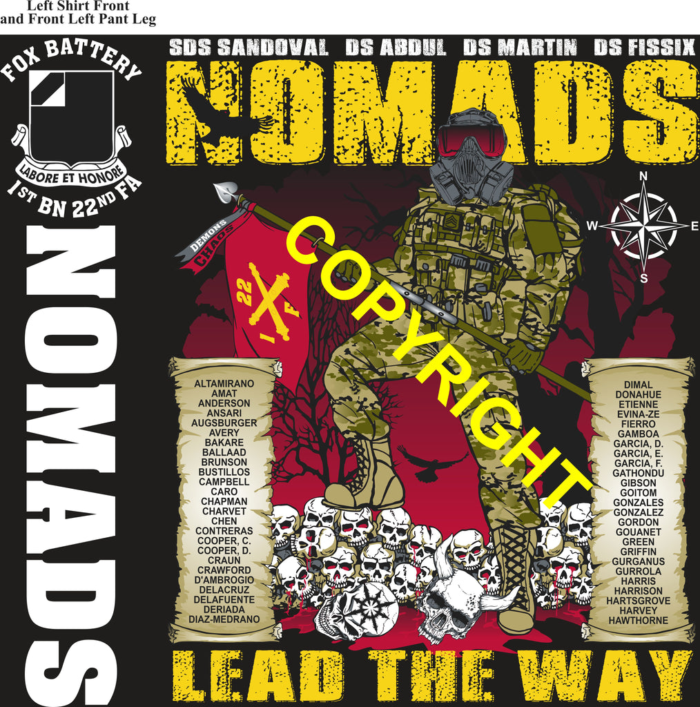 Platoon Items (direct-to-garment print) FOX 1st 22nd NOMADS 1st PLATOON JAN 2026 PRE-ORDER GRADUATING 1-23-2026