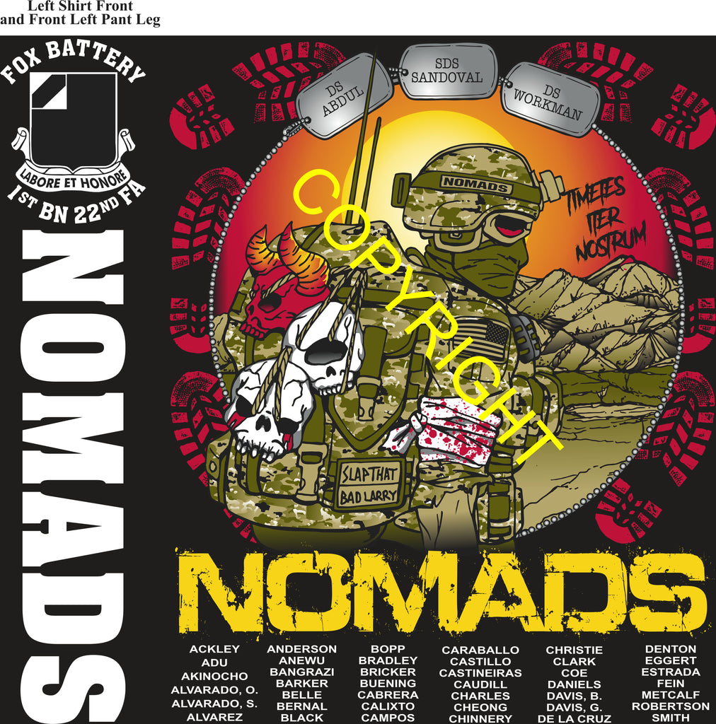 Platoon Items (direct-to-garment print) FOX 1st 22nd NOMADS 1st PLATOON OCT 2025 PRE-ORDER GRADUATING 10-3-2025