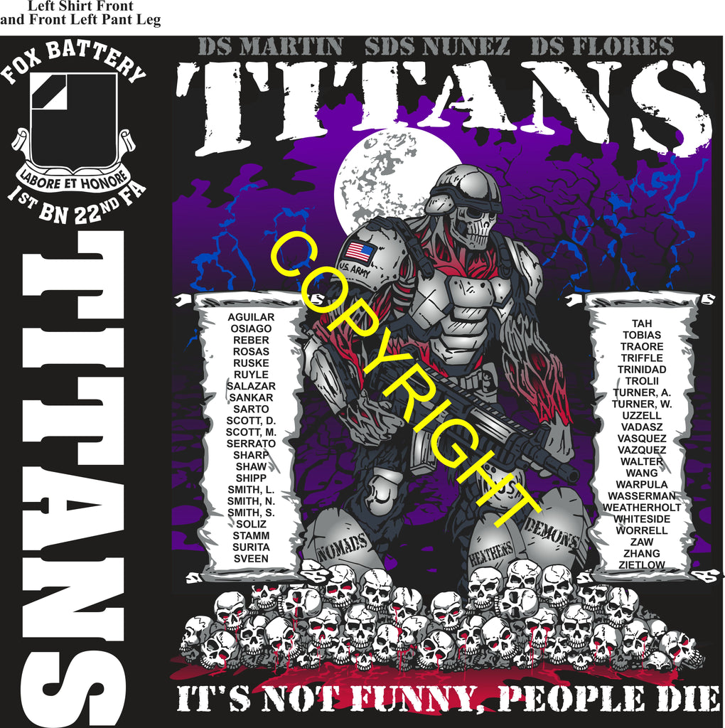Platoon Items (direct-to-garment print) FOX 1st 22nd TITANS 4th PLATOON OCT 2025 PRE-ORDER GRADUATING 10-3-2025