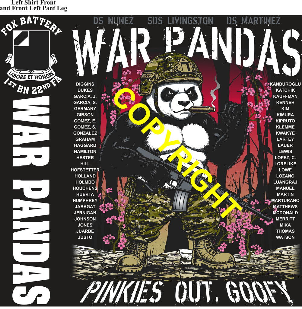 Platoon Items (direct-to-garment print) FOX 1st 22nd WAR PANDAS 2nd PLATOON JUL 2026 GRADUATED 7-31-2026