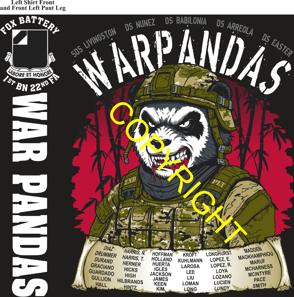 Platoon Items (direct-to-garment print) FOX 1st 22nd WAR PANDAS 2nd PLATOON MAY 2026 GRADUATED 5-1-2026