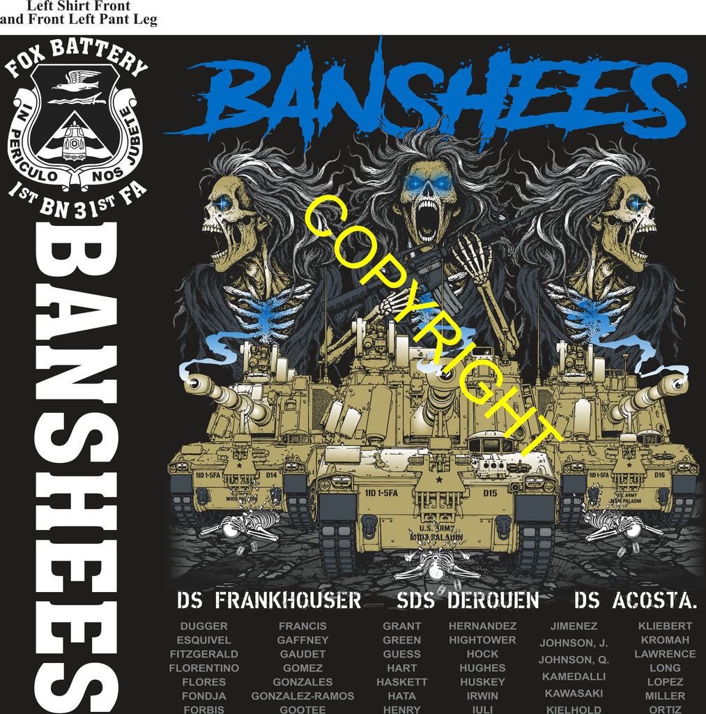 Platoon Items (direct-to-garment print) FOX 1st 31st BANSHEES 2nd PLATOON JUN 2026 PRE-SALE GRADUATING 6-26-2026