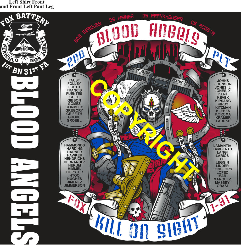 Platoon Items (direct-to-garment print) FOX 1st 31st BLOOD ANGELS 2nd PLATOON SEPT 2026 PRE-SALE GRADUATING 9-18-2026