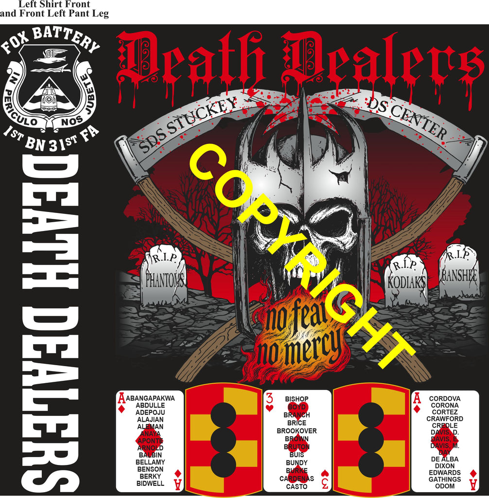 Platoon Items (direct-to-garment print) FOX 1st 31st DEATH DEALERS 1st PLATOON JUN 2026 GRADUATED 6-26-2026