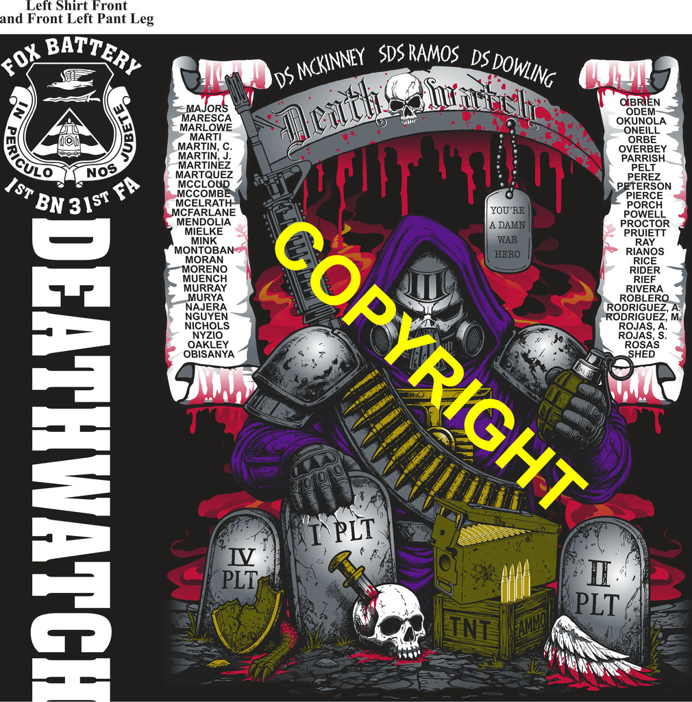Platoon Items (direct-to-garment print) FOX 1st 31st DEATH WATCH 3rd PLATOON SEPT 2026 PRE-SALE GRADUATING 9-18-2026