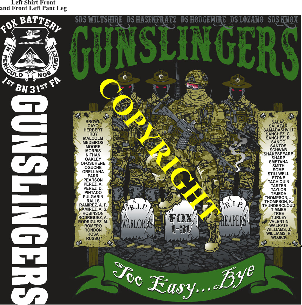 Platoon Items (direct-to-garment print) FOX 1st 31st GUNSLINGERS 4th PLATOON JUN 2025 GRADUATED 6-13-2025