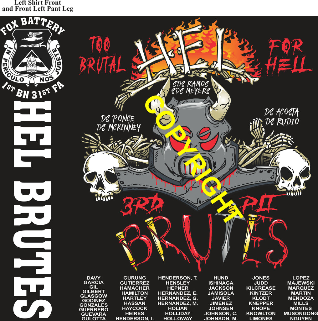 Platoon Items (direct-to-garment print) FOX 1st 31st HEL BRUTES 3rd PLATOON NOV 2025 GRADUATED 11-26-2025