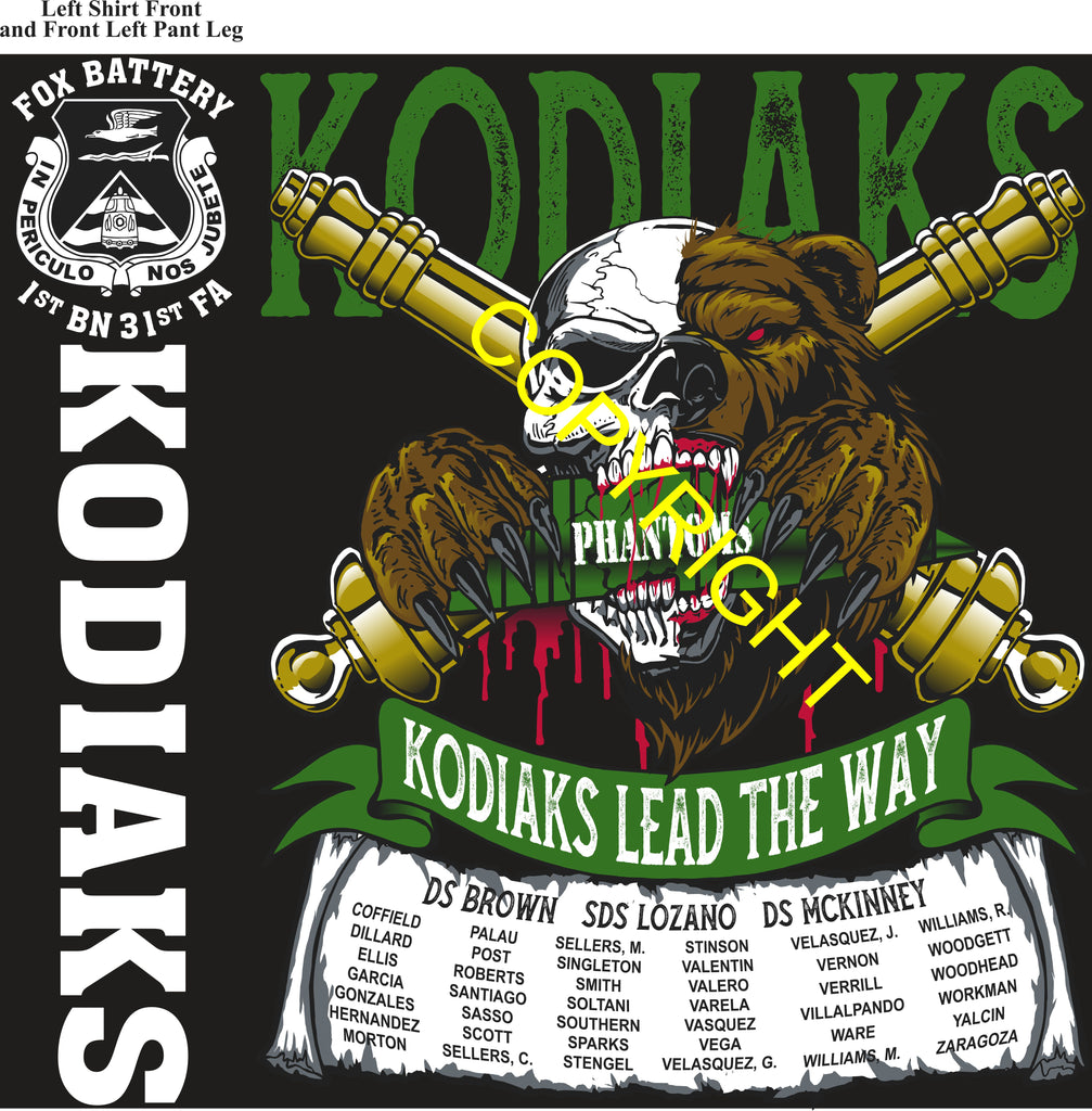 Platoon Items (direct-to-garment print) FOX 1st 31st KODIAKS 4th PLATOON JUN 2026 PRE-SALE GRADUATING 6-26-2026