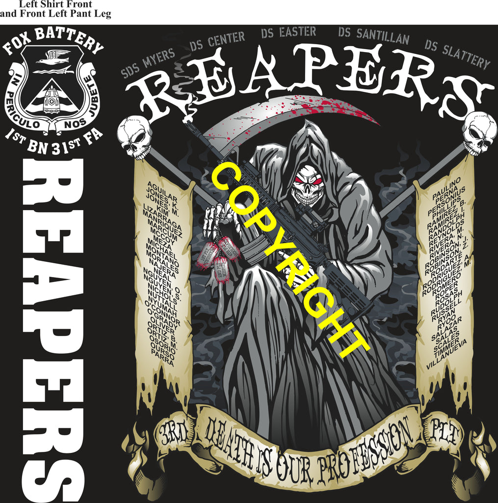 Platoon Items (direct-to-garment print) FOX 1st 31st REAPERS 3rd PLATOON SEPT 2025 GRADUATED 9-5-2025