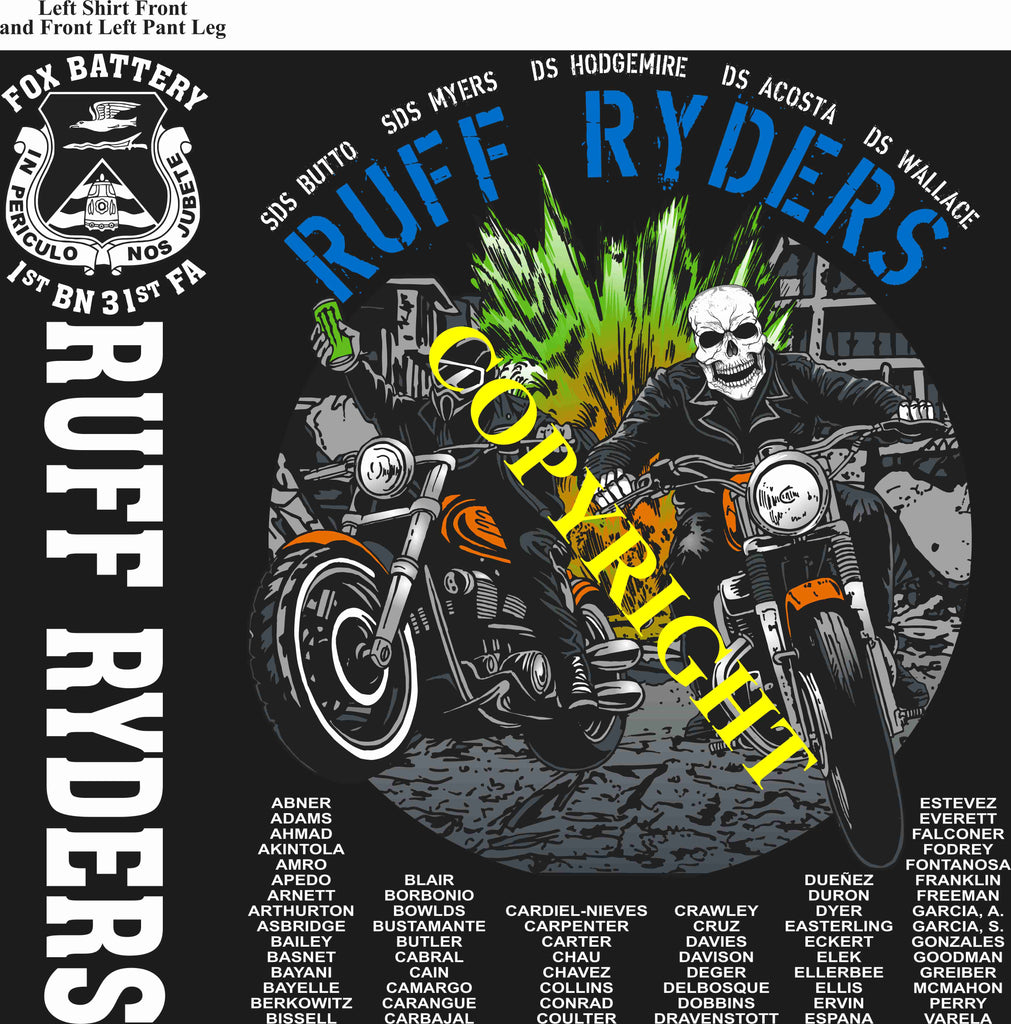Platoon Items (direct-to-garment print) FOX 1st 31st RUFF RYDERS 2nd PLATOON MAR 2025 GRADUATED 3-20-2025