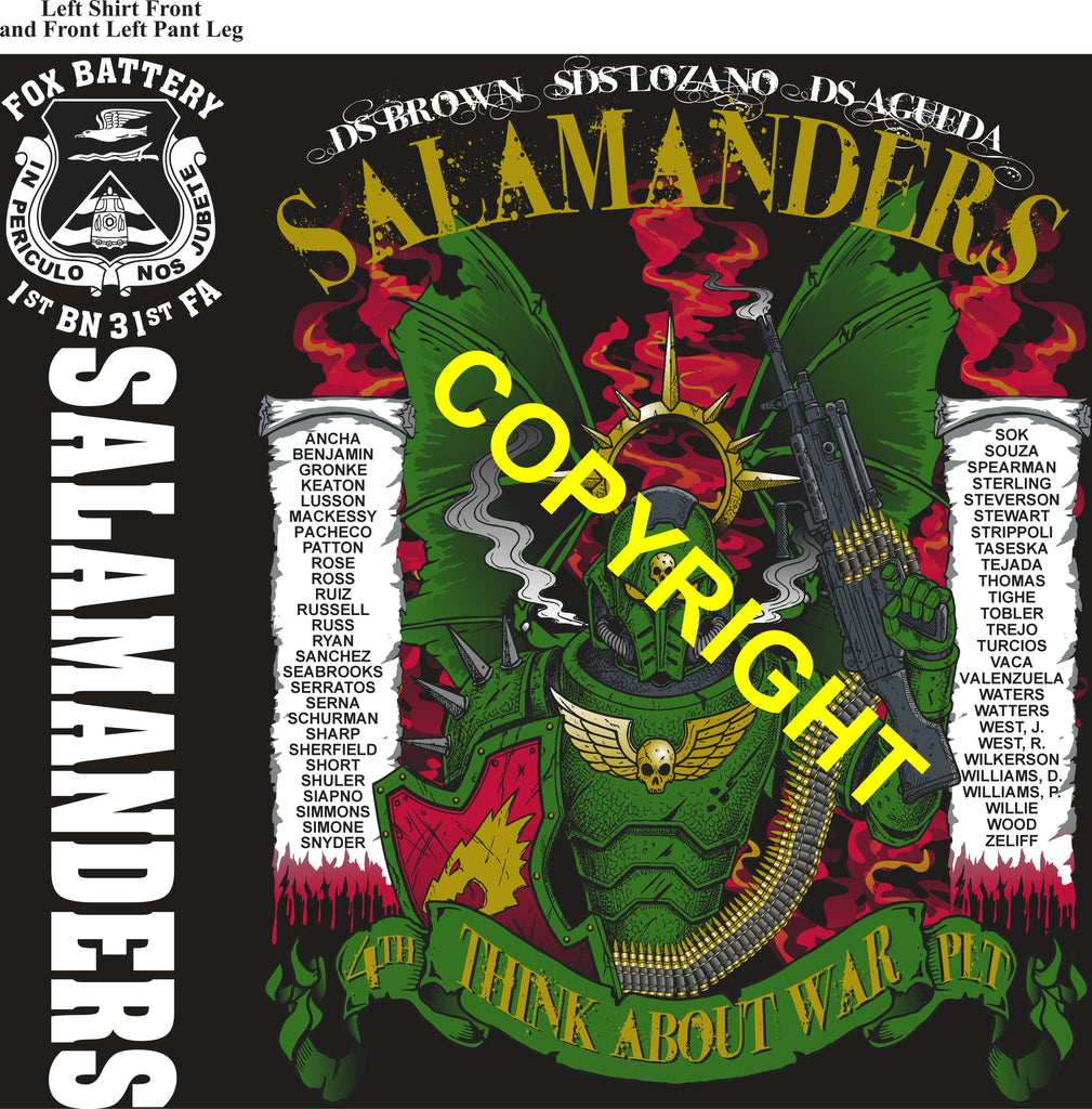 Platoon Items (direct-to-garment print) FOX 1st 31st SALAMANDERS 4th PLATOON SEPT 2026 PRE-SALE GRADUATING 9-18-2026