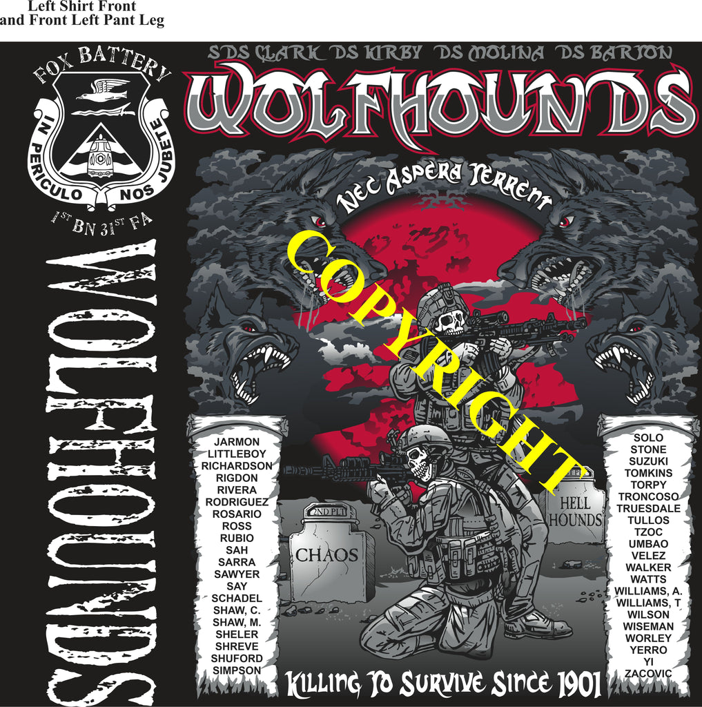 Platoon Items (2nd generation print) FOX 1st 31st WOLFHOUNDS 3rd PLATOON DEC 2023