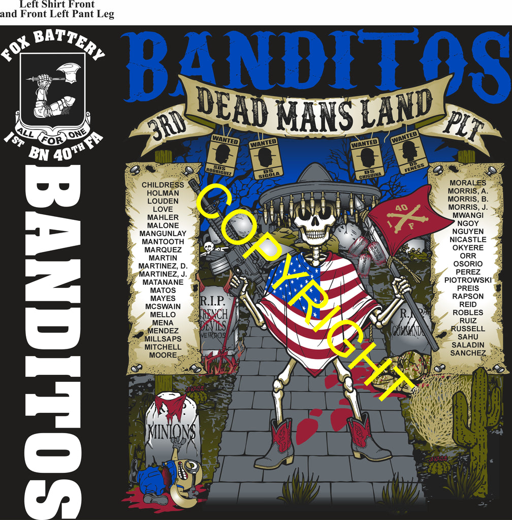 Platoon Items (direct-to-garment print) FOX 1st 40th BANDITOS 3rd PLATOON AUG 2026 PRE-SALE GRADUATING 8-7-2026