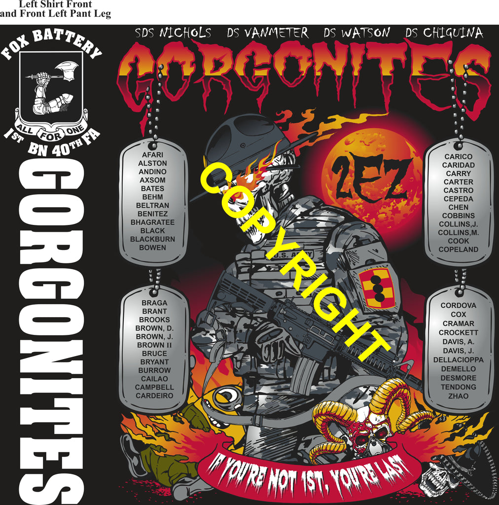 Platoon Items (direct-to-garment print) FOX 1st 40th GORGONITES 1st PLATOON MAY 2026 GRADUATED 5-8-2026