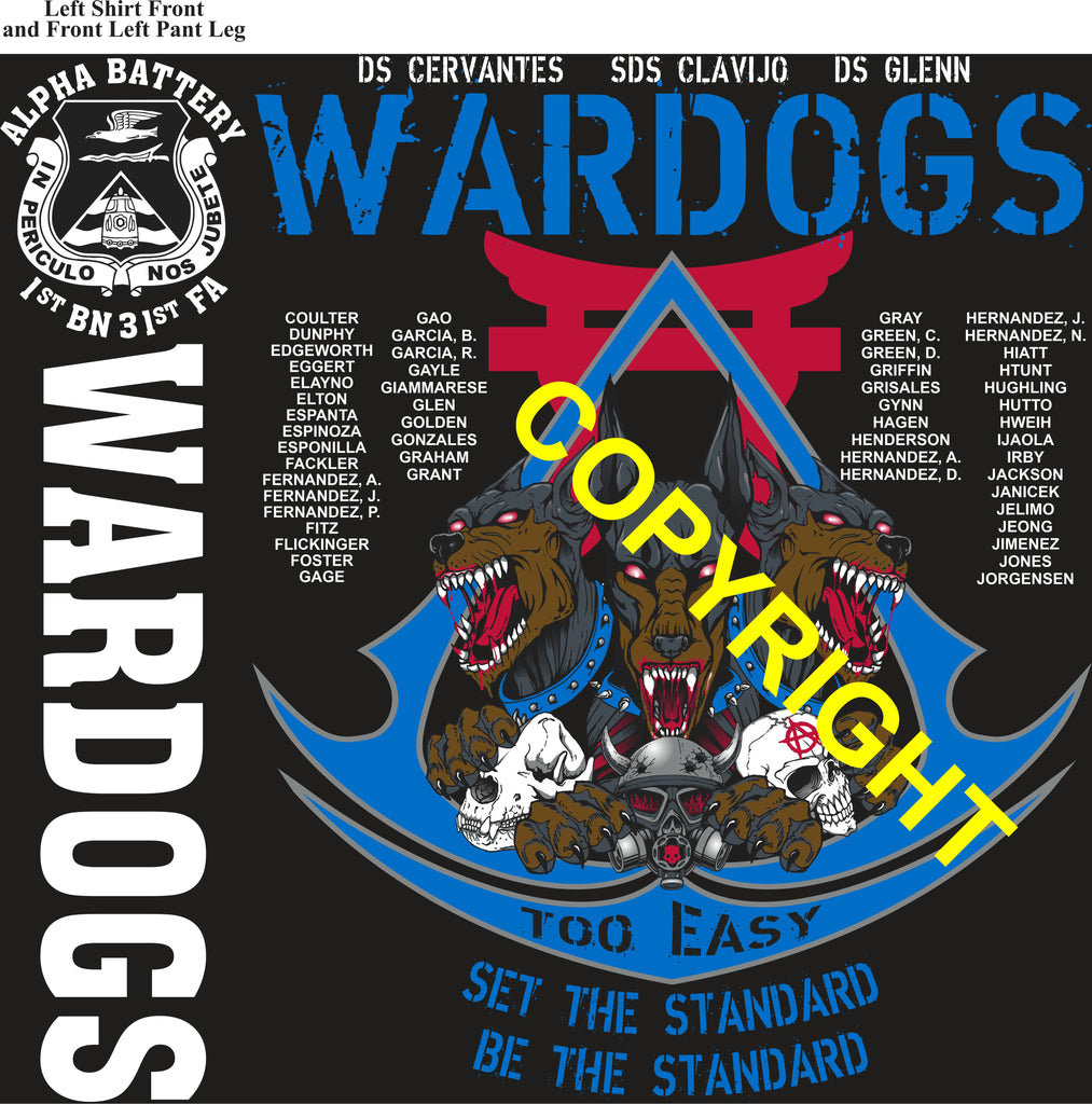 Platoon Items (direct-to-garment print) ALPHA 1st 31st WAR DOGS 2nd PLATOON JAN 2026 GRADUATED 1-30-2026