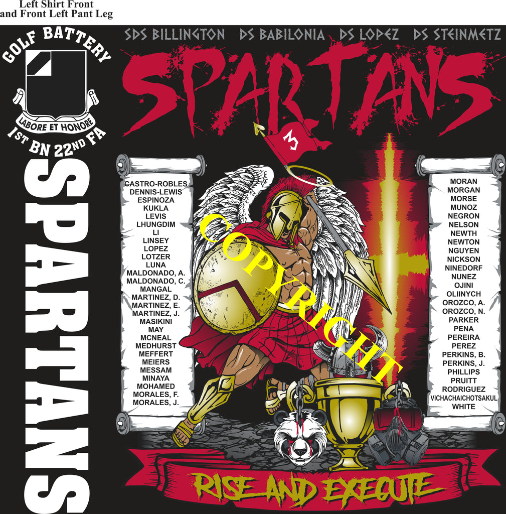 Platoon Items GOLF 1st 22nd SPARTANS 3rd PLATOON MAY 2025