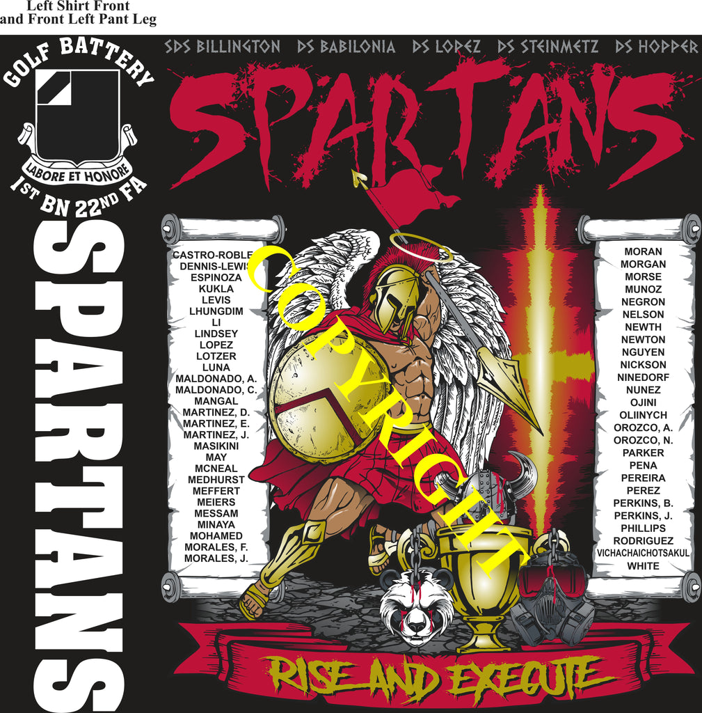Platoon Items (direct-to-garment print) GOLF 1st 22nd SPARTANS 3rd PLATOON MAY 2025 GRADUATED 5-23-2025
