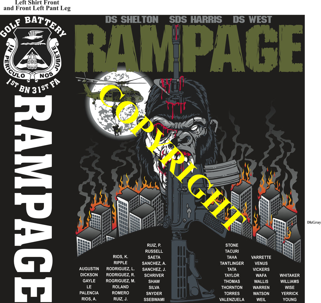 Platoon Items (direct-to-garment print) GOLF 1st 31st RAMPAGE 4th PLATOON MAY 2025 GRADUATED 5-9-2025