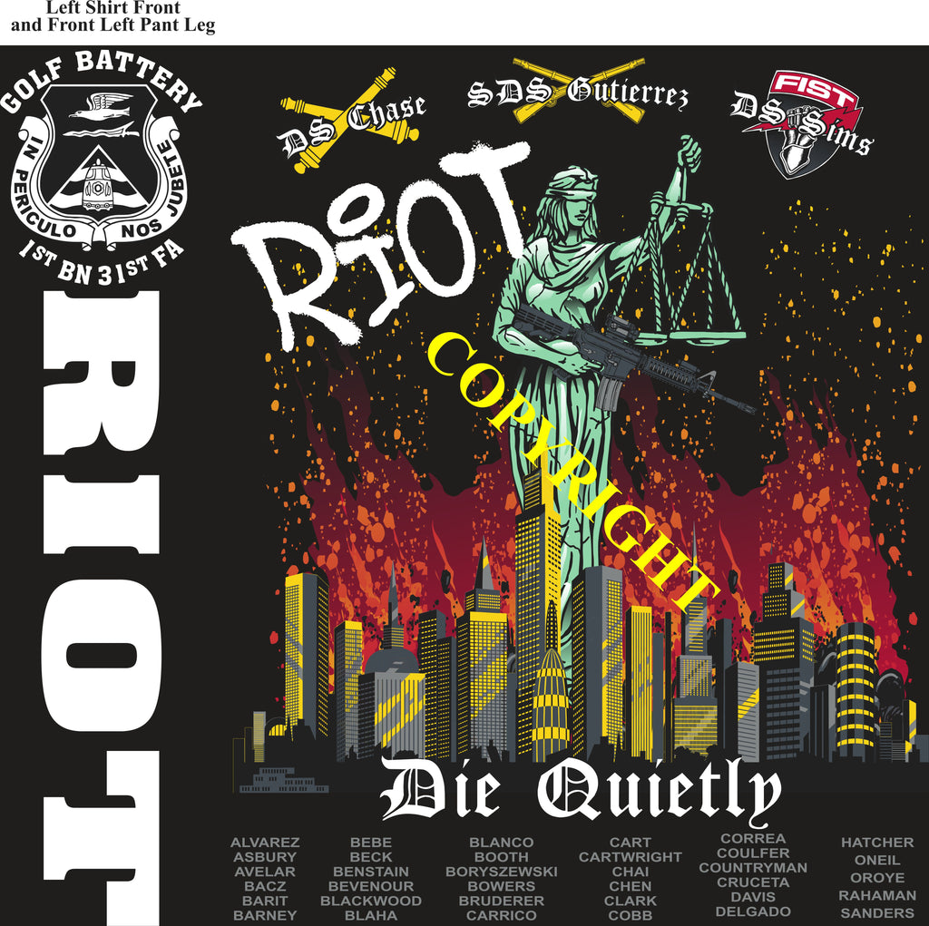 Platoon Items GOLF 1st 31st RIOT 1st PLATOON AUG 2025 GRADUATED 8-1-2025