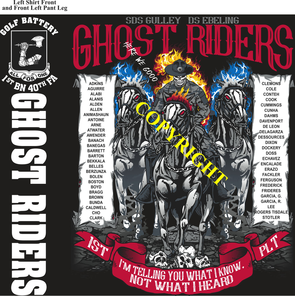 Platoon Items GOLF 1st 40th GHOSTRIDERS 1st PLATOON AUG 2025 GRADUATED 8-8-2025