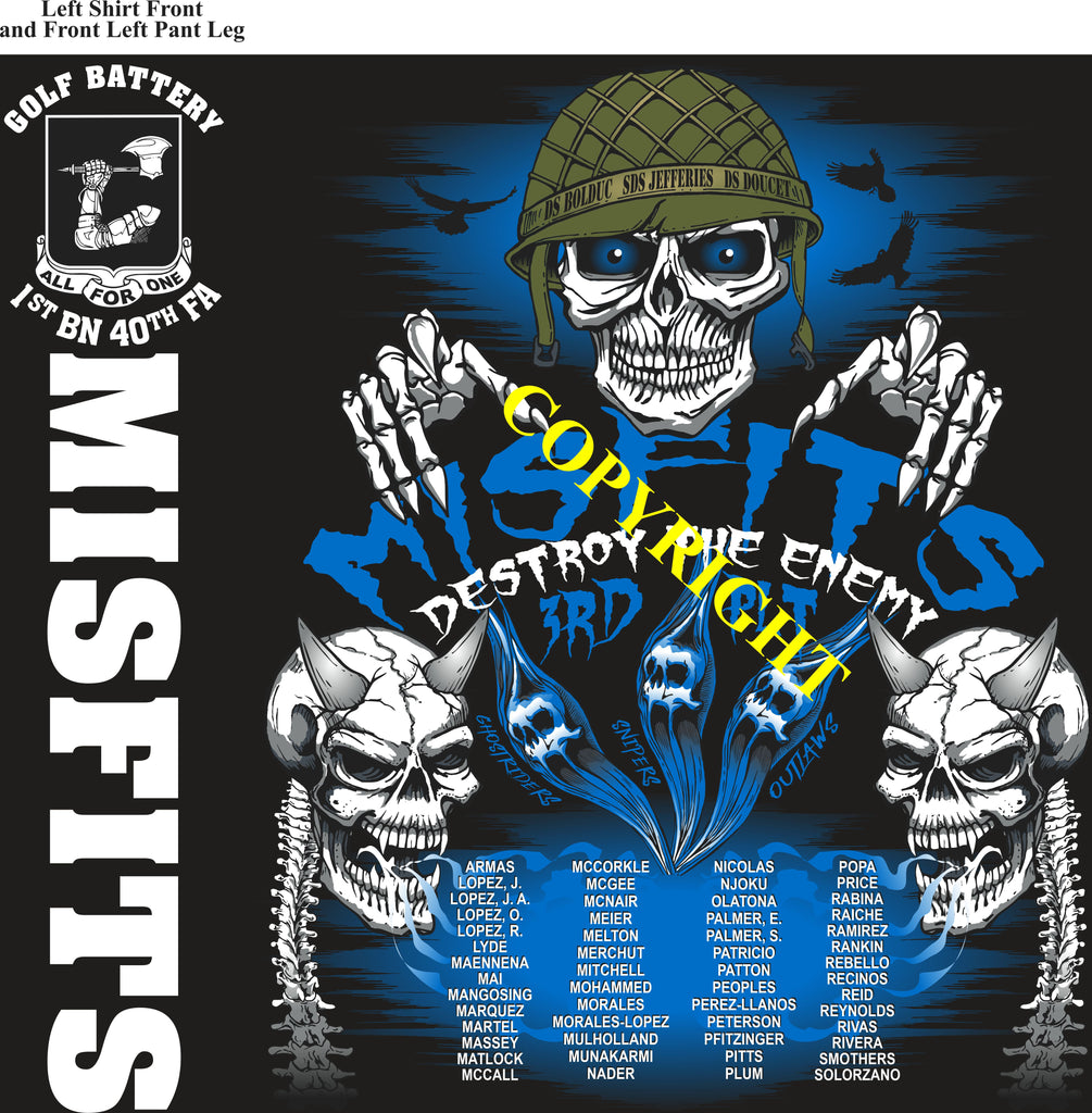 Platoon Items GOLF 1st 40th MISFITS 3rd PLATOON AUG 2025 GRADUATED 8-8-2025