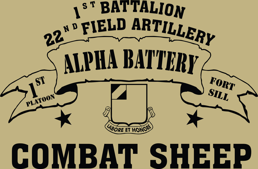 VINTAGE PLATOON SHIRT ALPHA 1-22nd 1st PLATOON COMBAT SHEEP