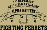 VINTAGE PLATOON SHIRT ALPHA 1-22nd 2nd PLATOON FIGHTING FERRETS