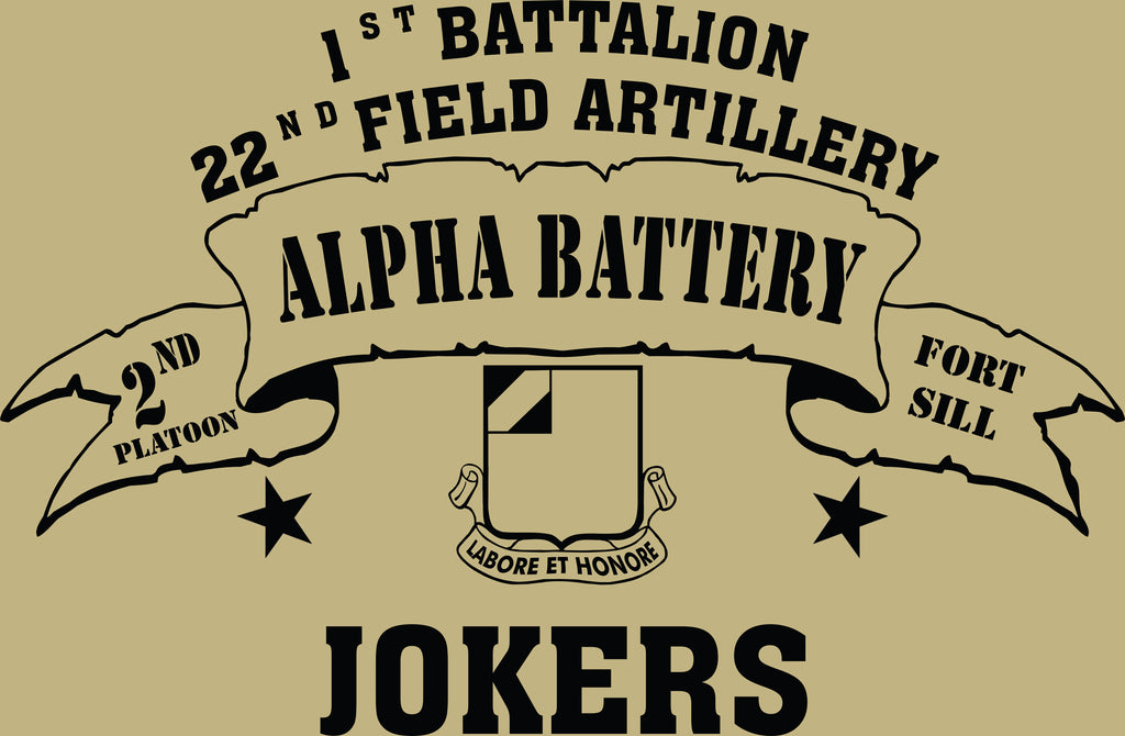 VINTAGE PLATOON SHIRT ALPHA 1-22nd 2nd PLATOON JOKERS