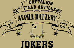 VINTAGE PLATOON SHIRT ALPHA 1-22nd 2nd PLATOON JOKERS