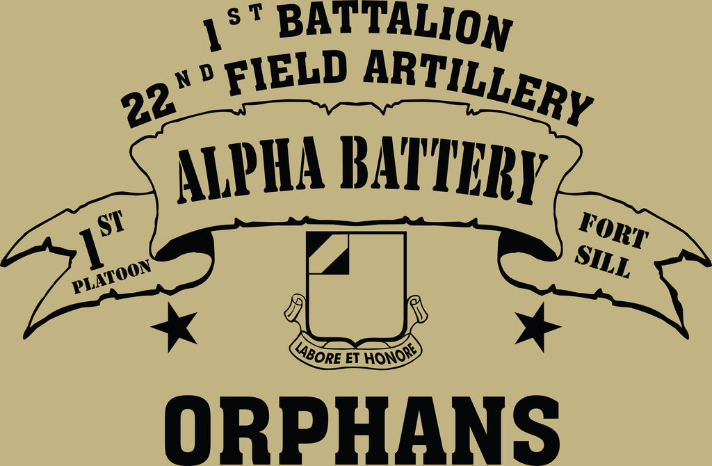 VINTAGE PLATOON SHIRT ALPHA 1-22nd 1st PLATOON ORPHANS