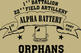 VINTAGE PLATOON SHIRT ALPHA 1-22nd 1st PLATOON ORPHANS