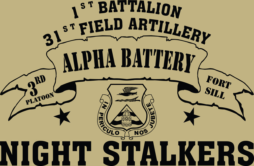 VINTAGE PLATOON SHIRT ALPHA 1-31st 3rd PLATOON NIGHT STALKERS