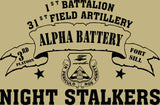 VINTAGE PLATOON SHIRT ALPHA 1-31st 3rd PLATOON NIGHT STALKERS