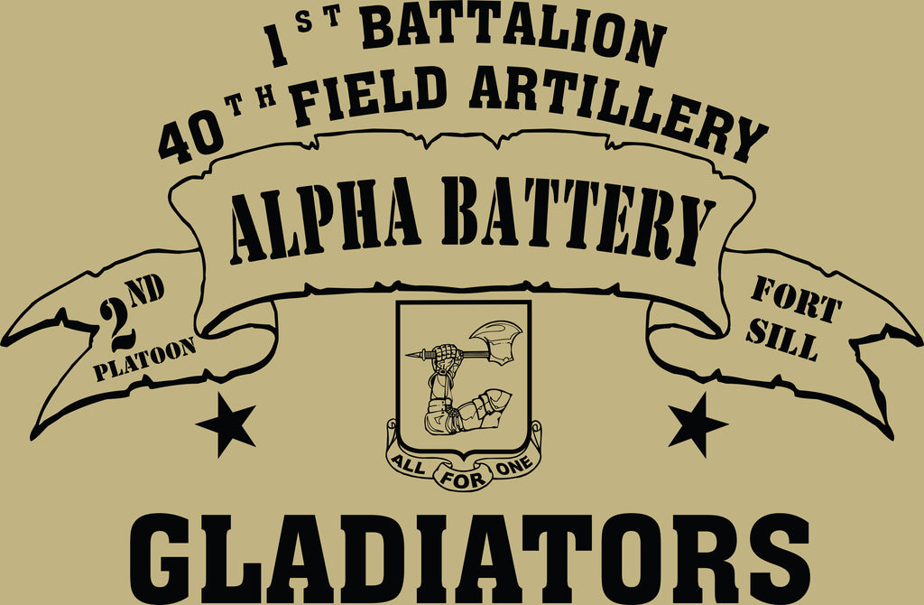 VINTAGE PLATOON SHIRT ALPHA 1-40th 2nd PLATOON GLADIATORS