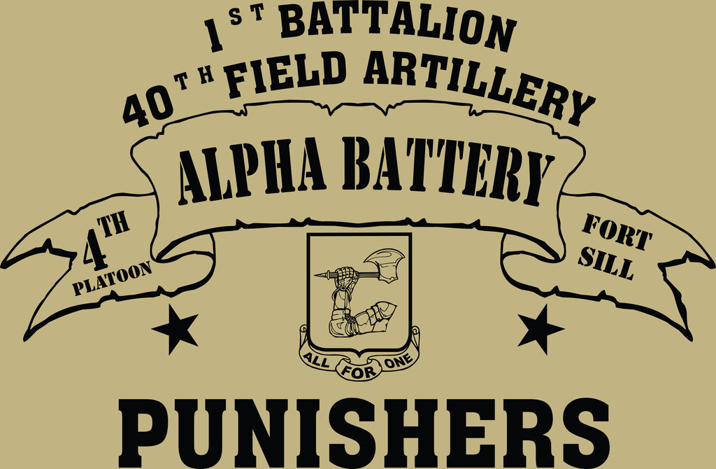 VINTAGE PLATOON SHIRT ALPHA 1-40th 4th PLATOON PUNISHERS