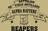 VINTAGE PLATOON SHIRT ALPHA 1-40th 1st PLATOON REAPERS