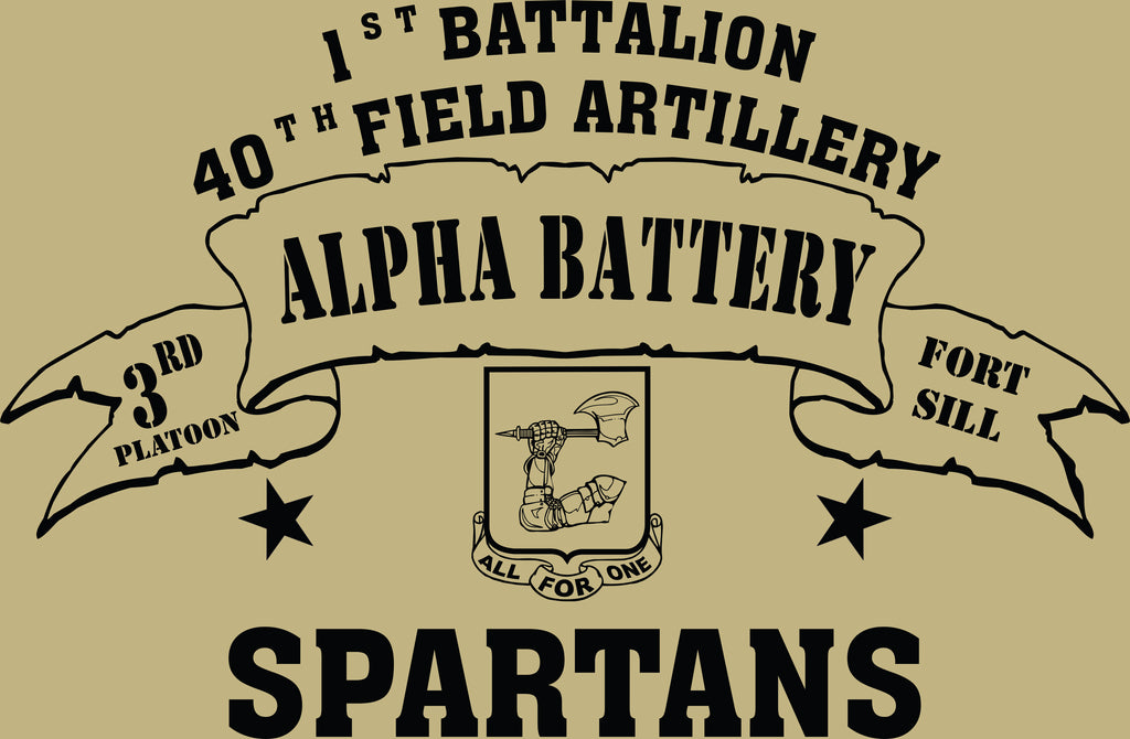 VINTAGE PLATOON SHIRT ALPHA 1-40th 3rd PLATOON SPARTANS