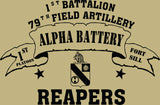 VINTAGE PLATOON SHIRT ALPHA 1-79th 1st PLATOON REAPERS