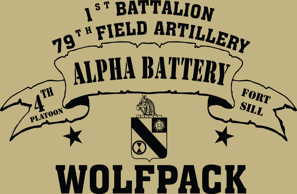 VINTAGE PLATOON SHIRT ALPHA 1-79th 4th PLATOON WOLFPACK