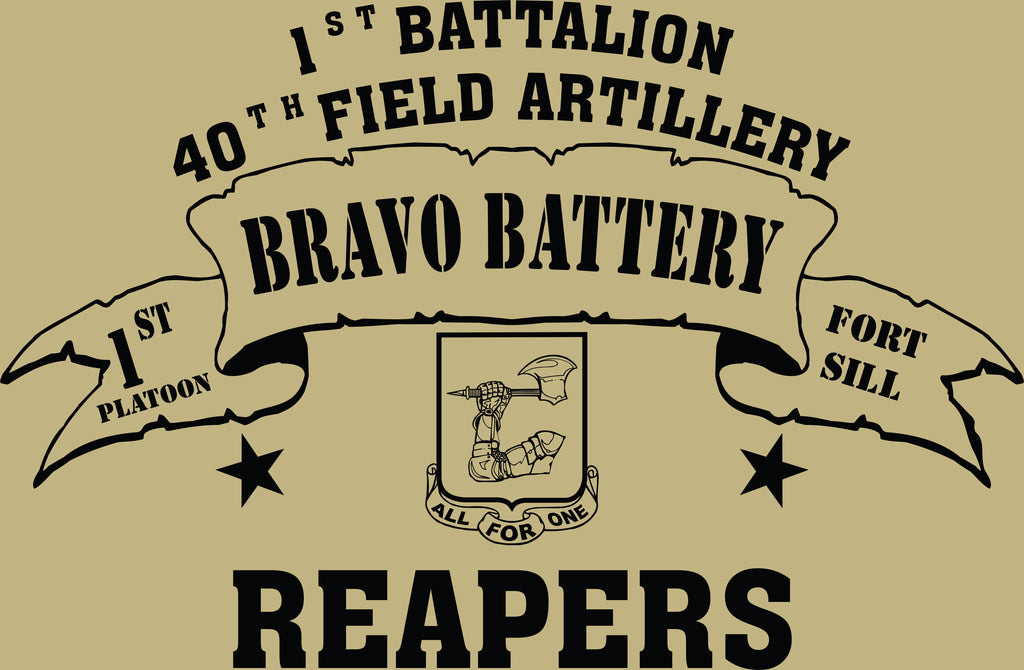 VINTAGE PLATOON SHIRT BRAVO 1-40th 1st PLATOON REAPERS