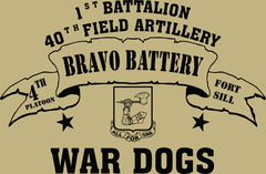 VINTAGE PLATOON SHIRT BRAVO 1-40th 4th PLATOON WAR DOGS