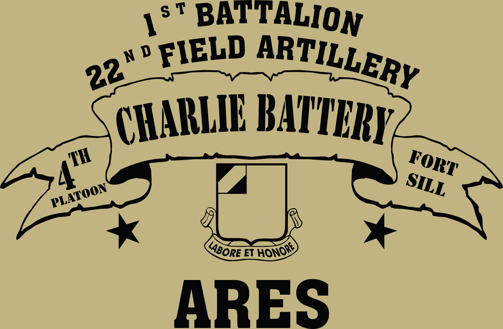 VINTAGE PLATOON SHIRT CHARLIE 1-22nd 4th PLATOON ARES