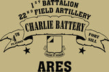 VINTAGE PLATOON SHIRT CHARLIE 1-22nd 4th PLATOON ARES